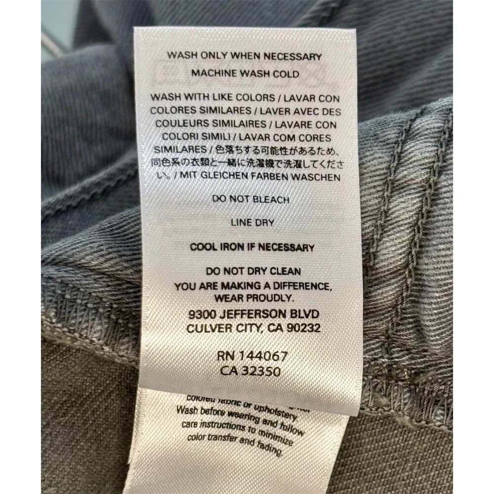 Outerknown S.E.A. Jeans Mens 36x32 Gray Drifter Tapered Fit Denim Fair